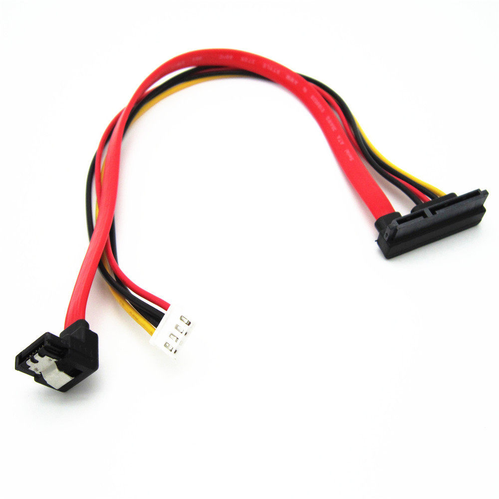 厂家供应SATA 7+15转大4pin+SATA硬盘数据线90度弯头 光驱IDE线铜
