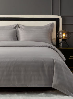 酒店四件套加厚民宿房布草三件套客房宾馆酒店床笠白色被套