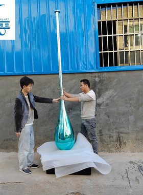 热销创意电镀水滴玻璃钢吊饰雕塑酒店大堂售楼处别墅天花软装吊顶