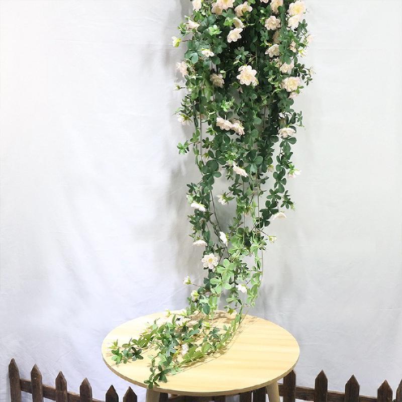 仿真藤条木香花壁挂婚庆花仿真藤蔓花家居装饰真装饰挂木香花藤条