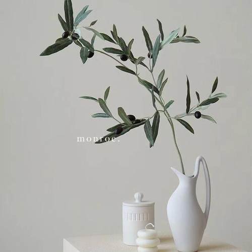 热销现代简约手绘抽象图案陶瓷样板房客厅创意装饰品插花单耳创意