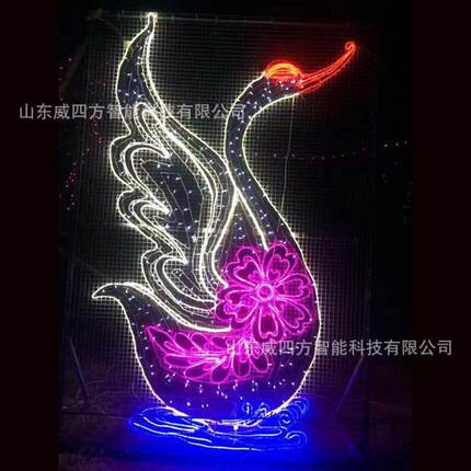 热销大型夜市发光灯会七彩景区灯光隧道炫彩led铁艺编制灯光造型