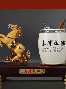 工艺品牛摆件牛年创意装饰办公室商务店铺开业礼品老板桌复古笔筒