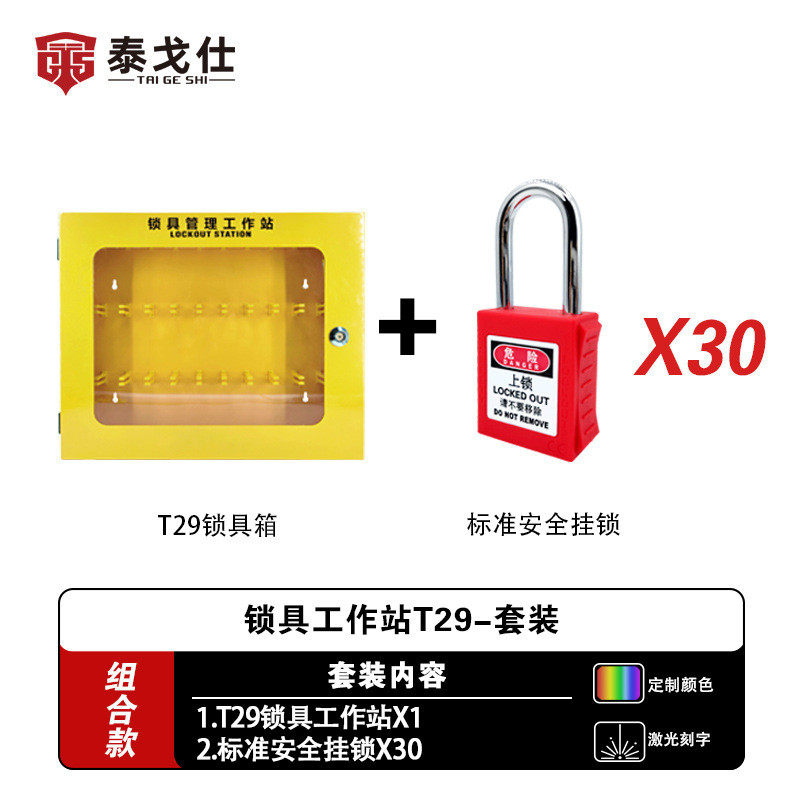泰戈仕锁具锁具站壁挂式管理箱t29锁具存放箱挂锁安置箱可视面板
