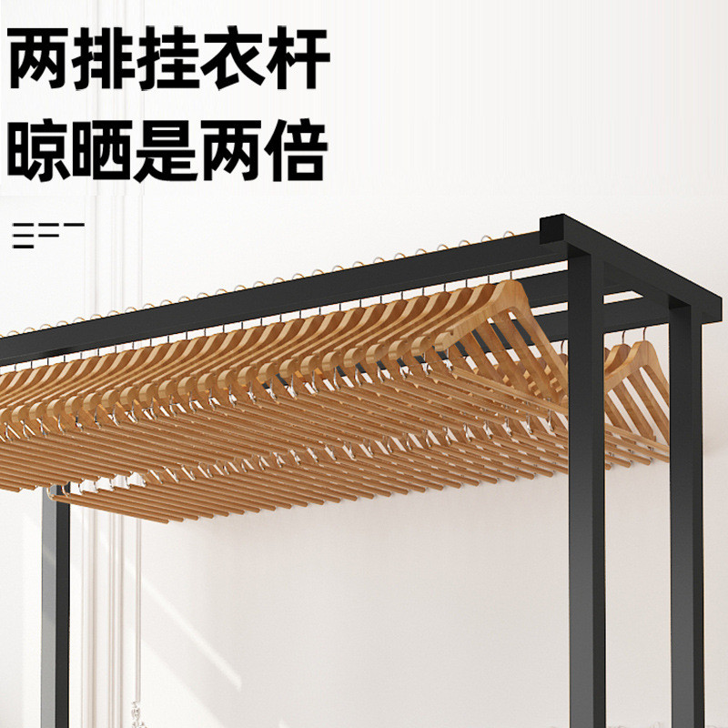 晾衣架落地卧室晒衣杆家用衣帽架阳台宿舍简易室内外被子架挂衣架