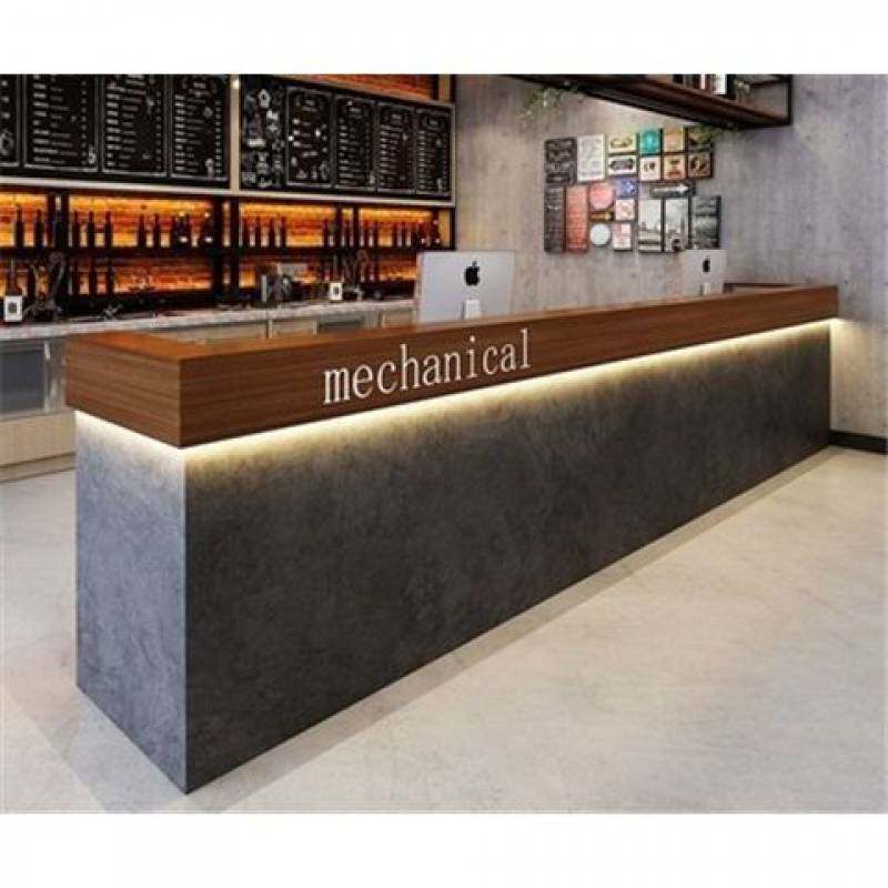 复古工业风酒馆酒吧台餐饮奶茶店吧台咖啡厅收银台前台接待台批发