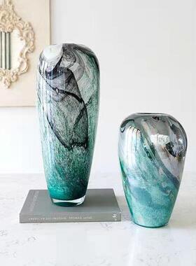 现代饰品玻璃花瓶摆件时尚软装家居客厅餐桌插花器时尚