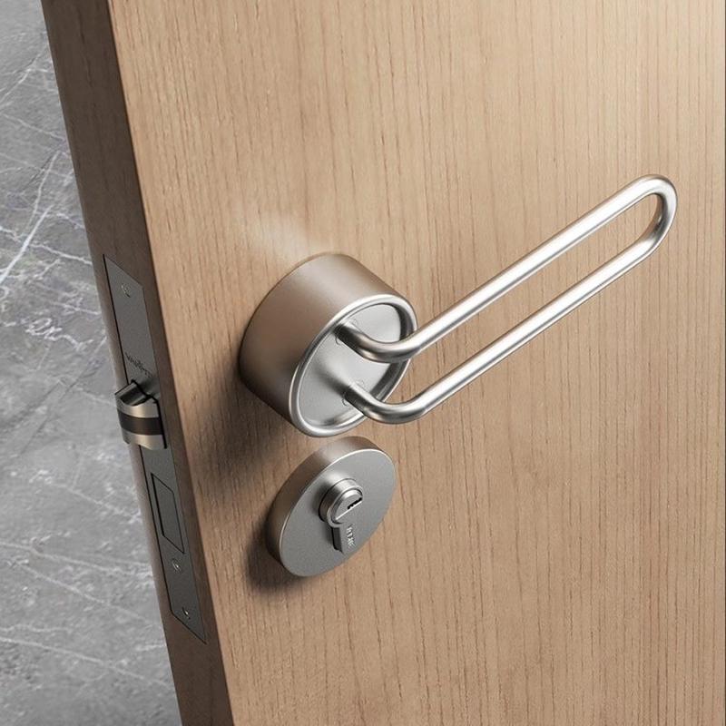 现代简约室内门锁静音磁吸锁具卧室房门家用通用型分体锁木门把手