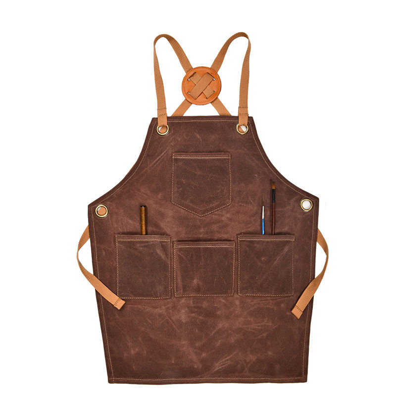 防水帆布卡通围裙防污围腰亲子款厨房成人无袖围裙定制LOGO罩衣