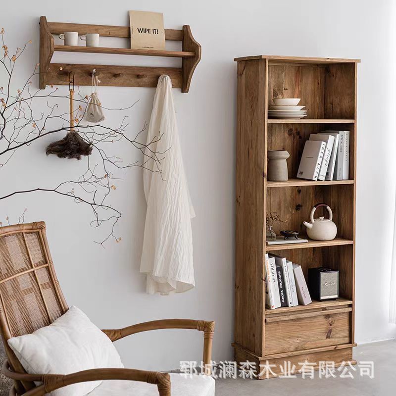 热销中式复古老榆木实木斗柜边柜简约老松木柜子储物柜抽屉收纳柜
