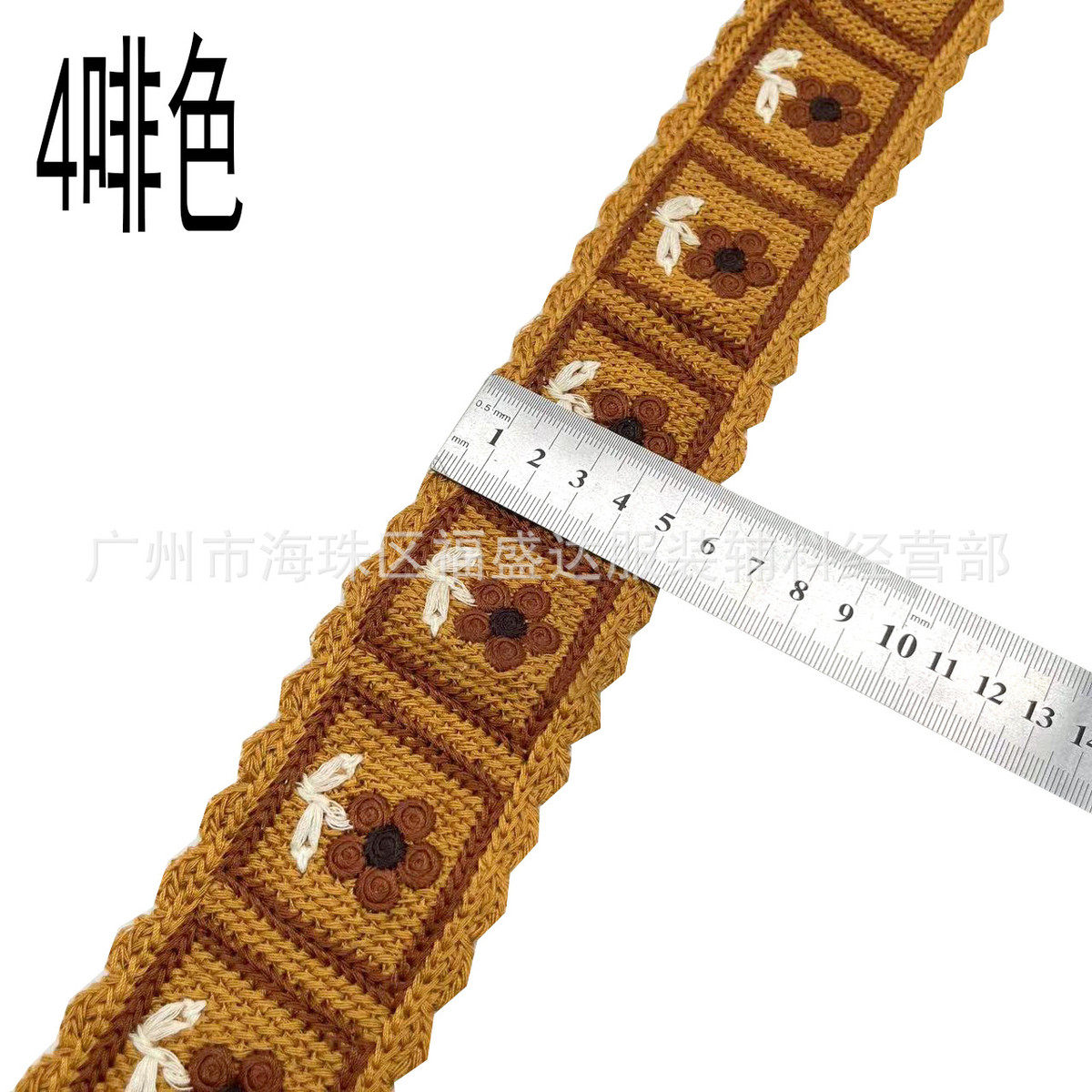 热款仿织带条码刺绣花边中国风服饰箱包辅料多色手绣提花花边