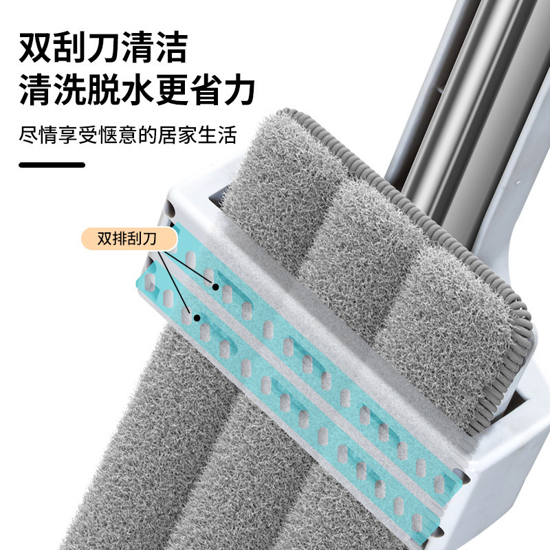 家用刮刀45cm大号拖把带双免手洗平板拖把一拖净懒人拖把厂家批发