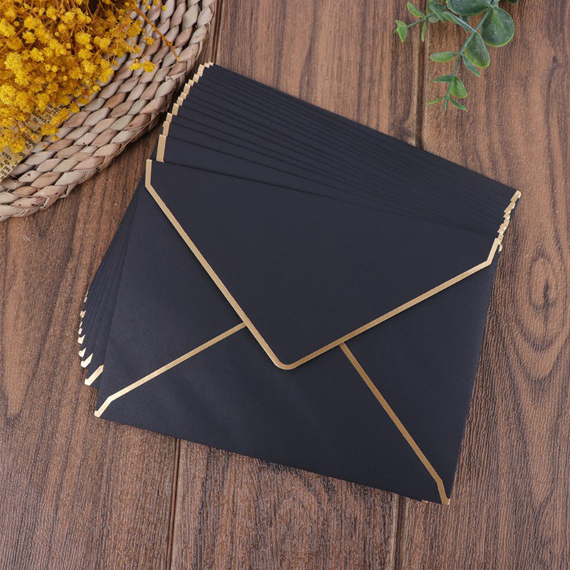 欧式烫金金边信封商务邀请函西式欧式商务信封牛皮纸彩色信封袋