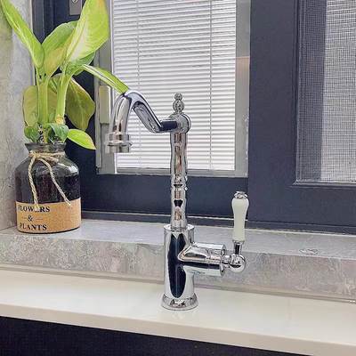 法式复古水龙头全铜欧式古典金色龙头厨房水槽洗菜盆创意冷热水头