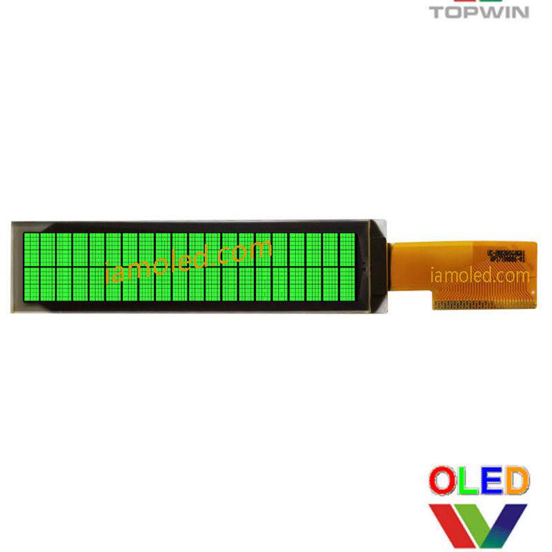热销2.93英寸断码字符型oled液晶显示屏绿色绿色大微科技topwin拓