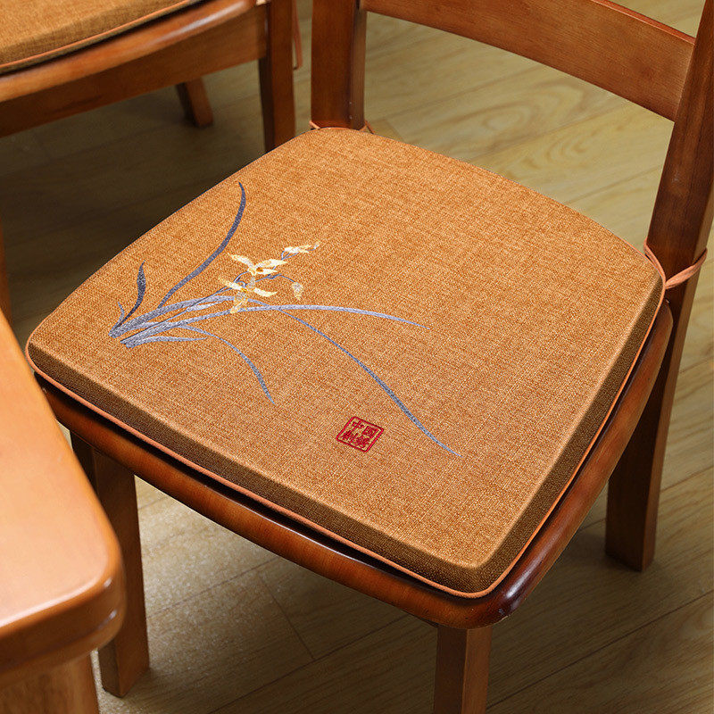 新中式马蹄形餐椅垫坐垫高档实木餐桌椅子垫梯形凳子垫子座垫餐椅