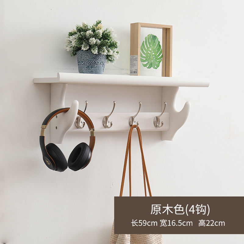 墙上的轻奢衣架挂衣架壁挂卧室衣帽钩实木创意挂钩入户置物衣帽架