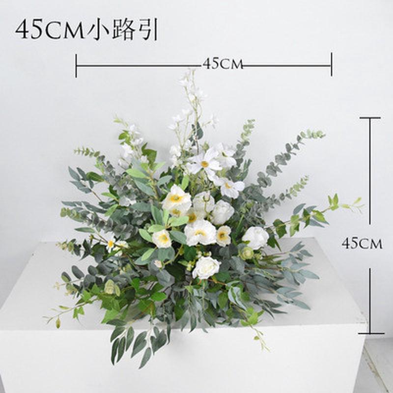 森系婚庆铁艺假花玫瑰花束婚庆堂仿真植物架子装饰路引背景花墙