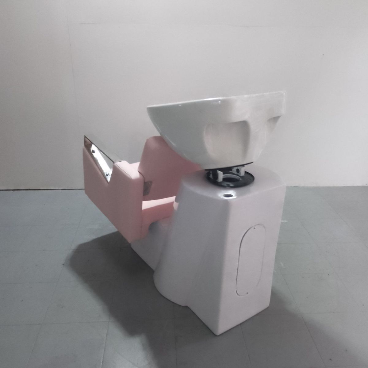 不锈钢扶手陶瓷冲水发廊专用半躺式洗头床冲水床美容美发专用盆床