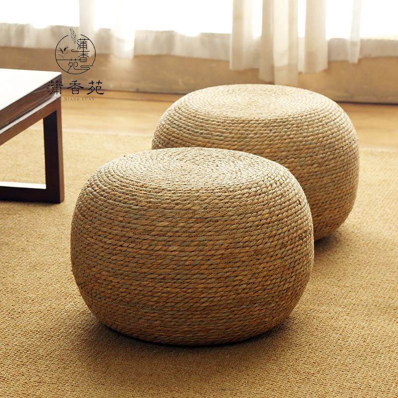 榻榻米墩子客厅蒲团坐垫换鞋凳阳台沙发凳矮凳坐凳坐墩草编鼓凳,住宅家具,矮凳,淘宝优惠券,粉丝福利购,淘宝优惠卷