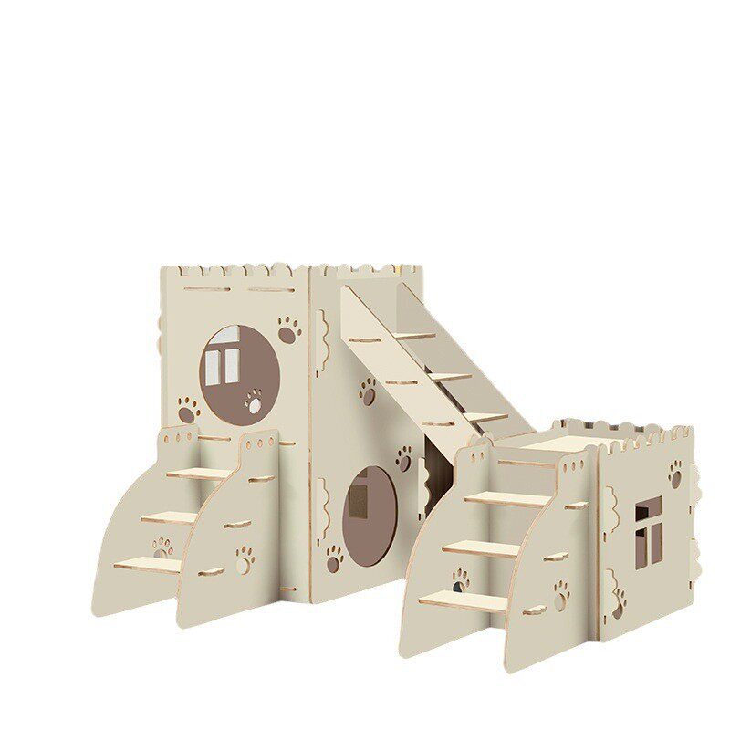 实木猫别墅别墅家用四季通用宠物室内猫房子制作别墅宠物房子批发