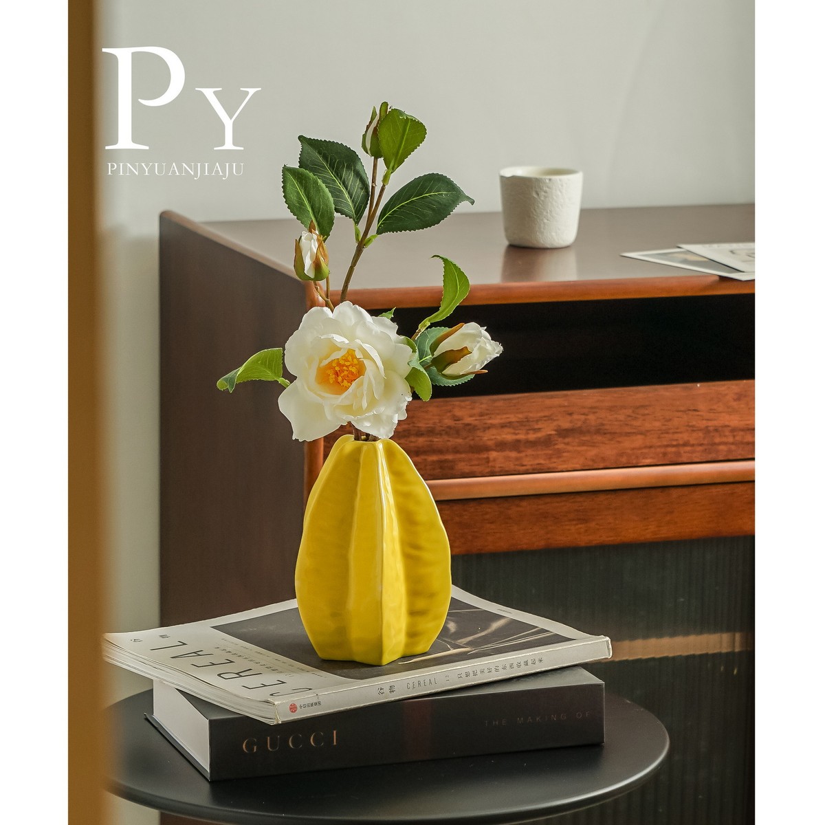 北欧ins杨桃欧式陶瓷花瓶仿真花创意艺术插花花器家居装饰摆设