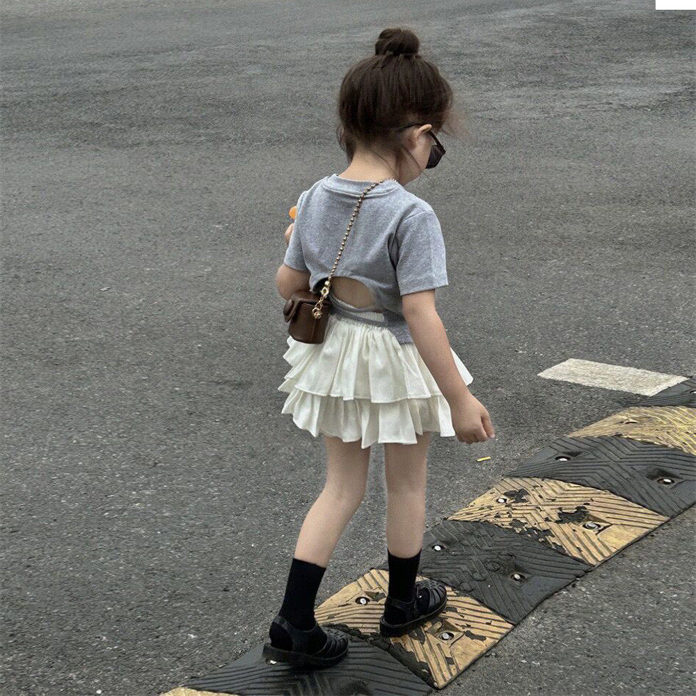百褶裙2023夏季新品儿童半身蛋糕裙裤小女孩蓬蓬百搭