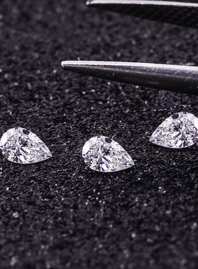 热销小尺寸厘石人工合成hpht培育钻石0.1克拉尖培育梨形水滴底裸