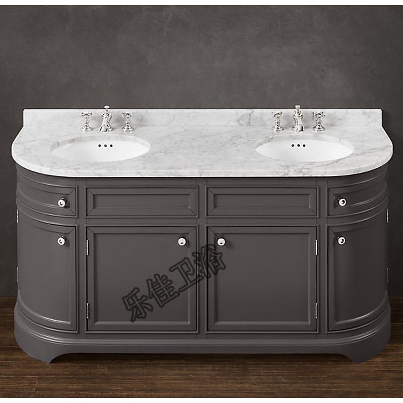 5zw批发美式橡木浴室柜组合卫生间落地大理石洗漱台欧式实木洗手