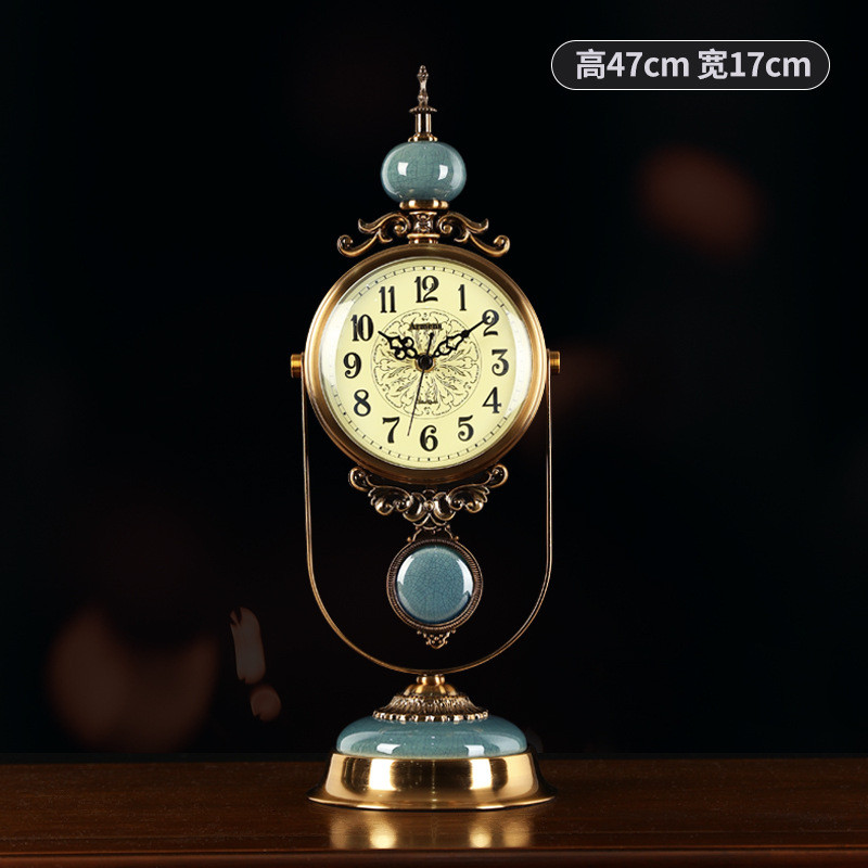 m2o8欧式复古座钟客厅家用古董时尚摆件轻奢钟表台式台钟摆放摆钟