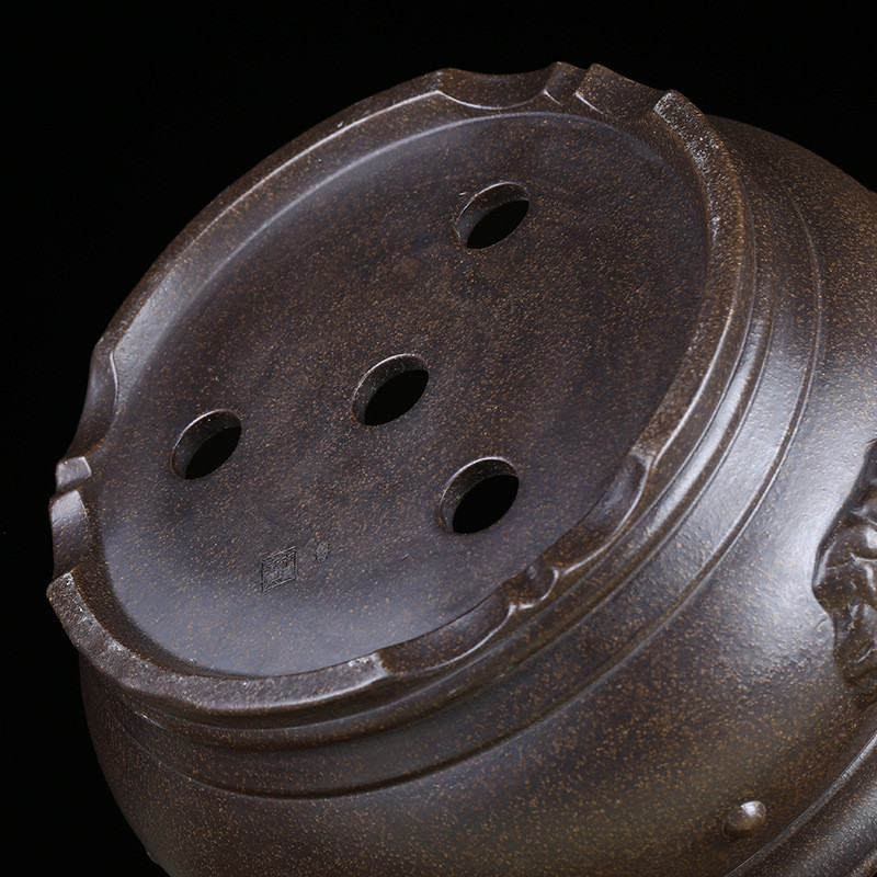 紫砂兰花盆大号古典老庄客厅榕树阳台摆件黑松盆景盆手工陶瓷批发