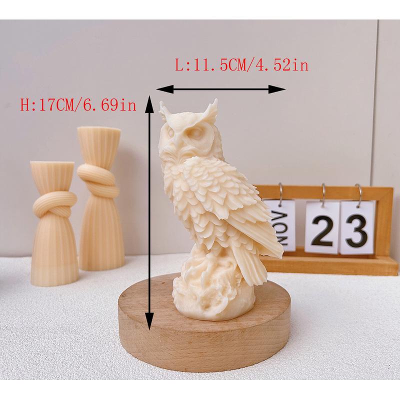 爆款diy立体猫头鹰硅胶模具鸟类尺寸大猫头鹰蜡烛硅胶模具