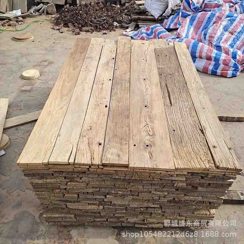 老榆木老风化木板材门板实木装修护墙板原木板木板条老门板桌面