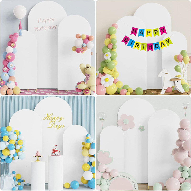 半圆高弹力氨纶婚礼拱门布套3件套背景架拉链布套生日派对加厚布