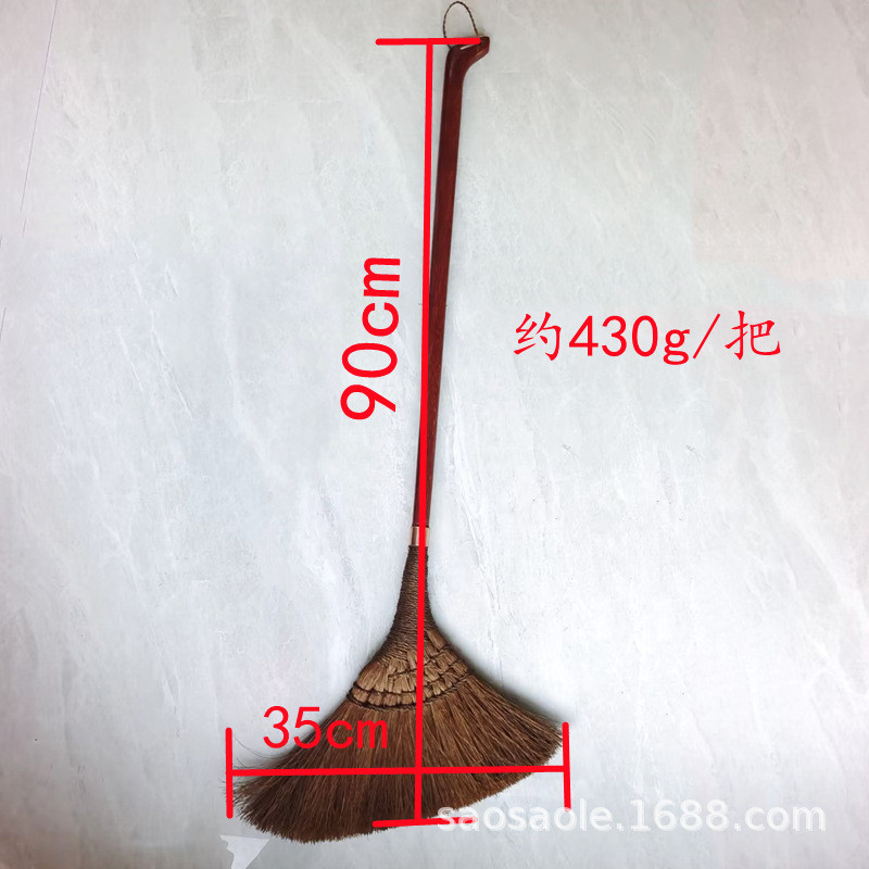 供应中国风家务清洁扫地笤帚厂家供应棕榈丝扫把批发老式植物扫帚