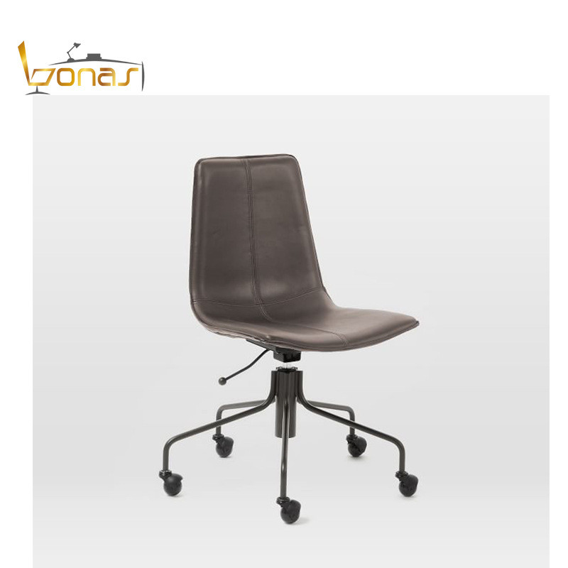 喜来登酒店椅皮艺办公椅滑轮洽谈椅创意电脑椅会议椅休闲简约