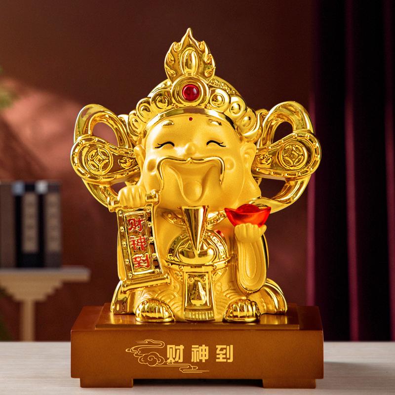 绒沙金摆件沙金财神家居摆件财源广进财神到树脂工艺品商务开业礼