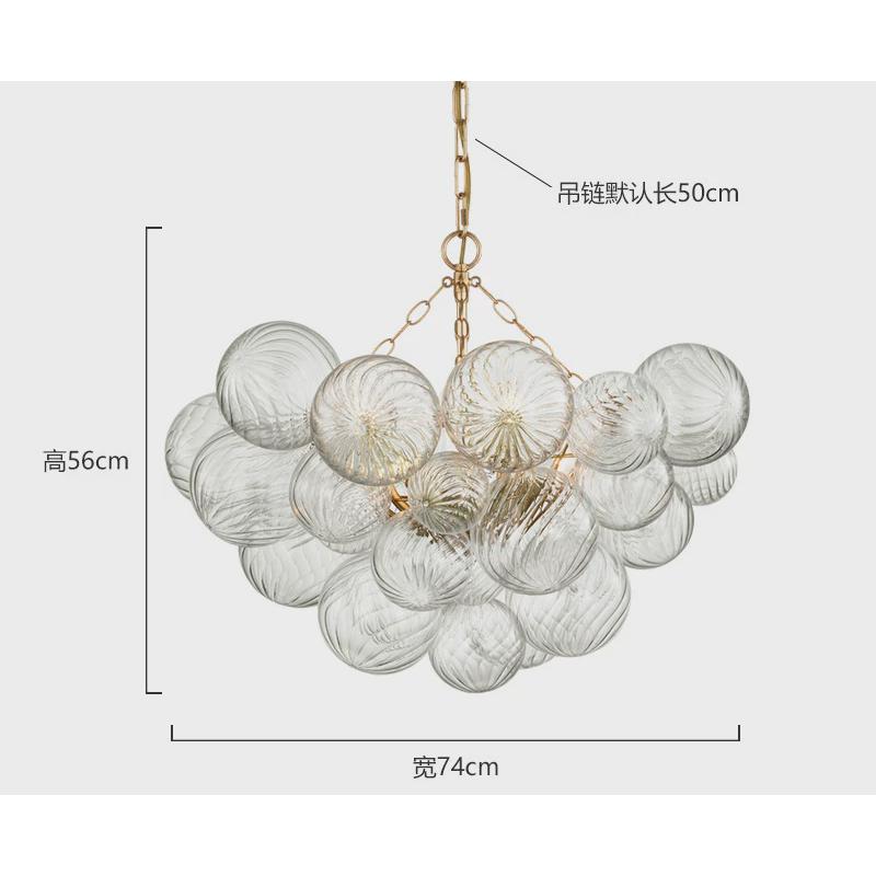 大气客厅玻璃吊灯现代简约北欧美式法式轻奢餐厅魔豆圆环形卧室灯