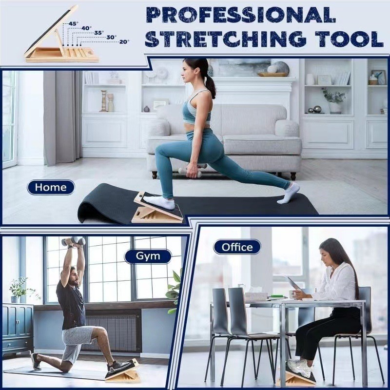 木质倾斜板可折叠拉筋板木制办公室木制踮脚凳小腿拉筋锻炼健身板