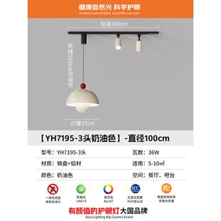 可移动轨道餐厅灯岛台法式奶油前台花苞咖啡厅吧台吊灯餐桌风灯具