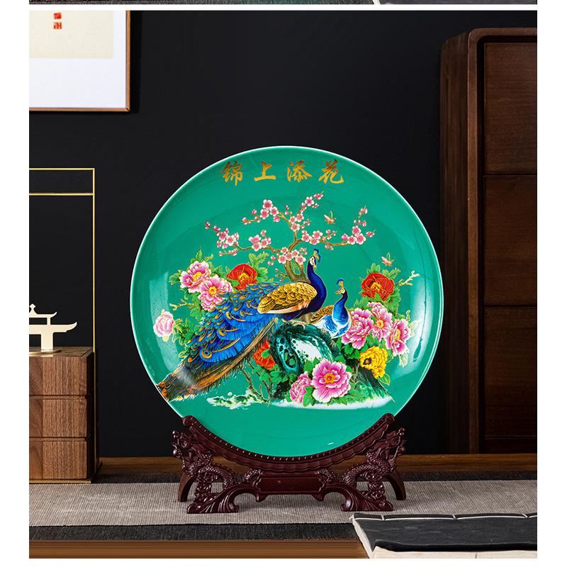 锦上添花陶瓷花瓶三件套装饰电视柜摆件书房博古架客厅新房摆设品