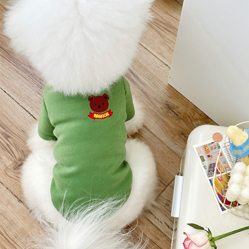 秋冬装新款加绒宠物狗狗衣服泰迪比熊贵宾雪纳瑞小型犬德绒两脚衣