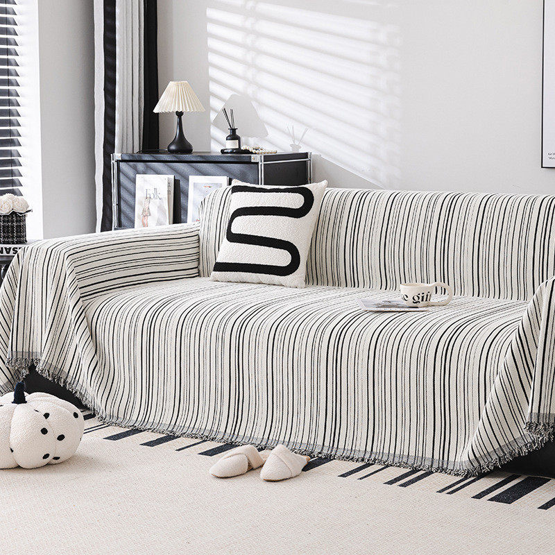 北欧高级感沙发巾四季通用防猫抓沙发全盖布雪尼尔防滑全包套罩