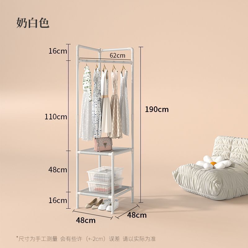三角挂衣架转角衣帽架落地衣服架子双层家用出租屋落地晾衣架一体