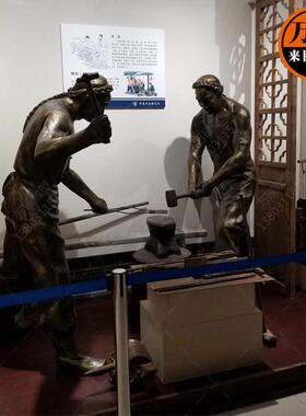 玻璃钢室内场景博物馆雕塑仿铜浮雕仿铜民俗农耕人物雕塑小品装饰