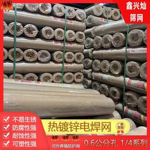 现货1/4孔电焊网0.6网片热镀锌铁丝网冷镀锌电焊网卷电镀网格小孔