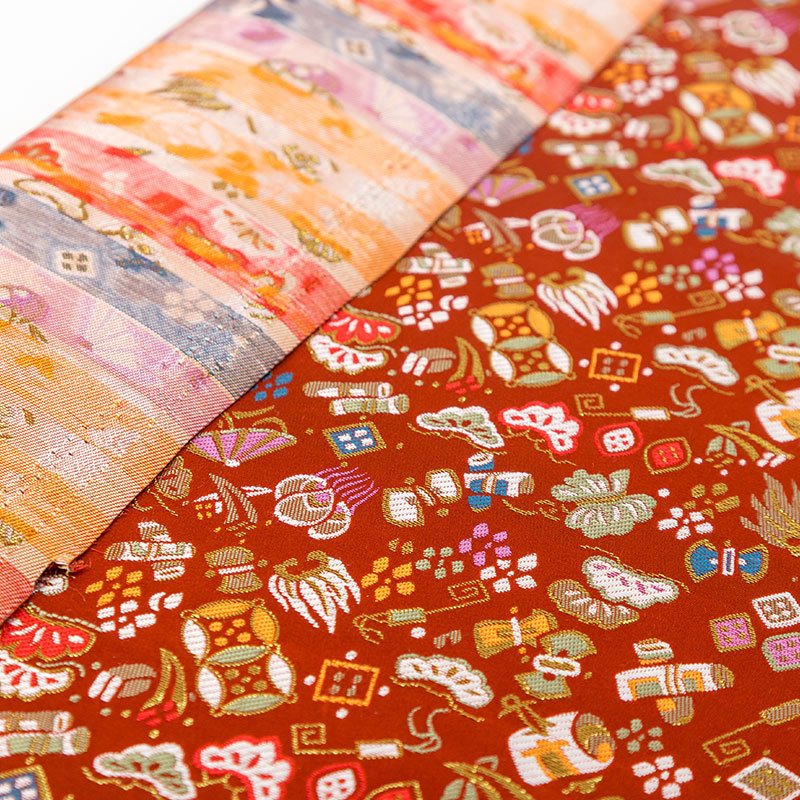 八宝锦缎提花金皮儿童年衣口金包手帐荼垫荷包布料阵织金澜西