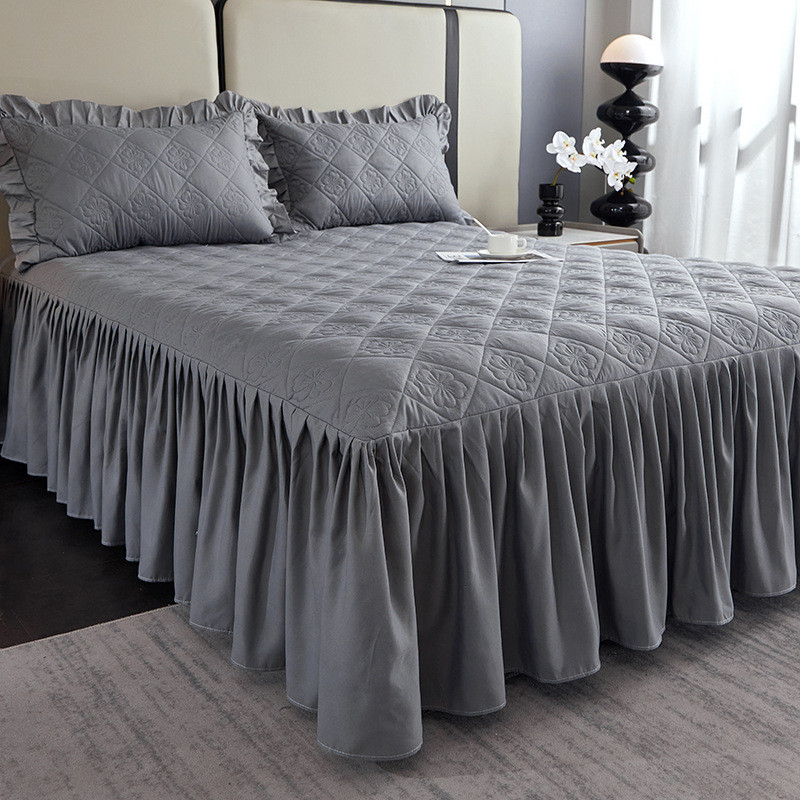 床裙式床罩单件纯色1床套围裙8x遮丑简约防尘m春夏季床保护套其他