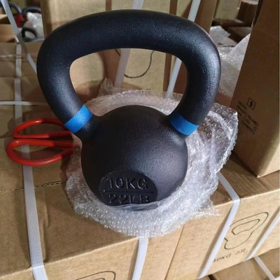 厂家直供现货静电喷涂提壶铃铸铁彩圈竞技铸造健身房黑色磨砂壶铃