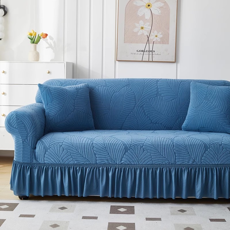 2024新款裙边四季全包万能沙发套通用型防猫抓直排三人沙发罩盖布